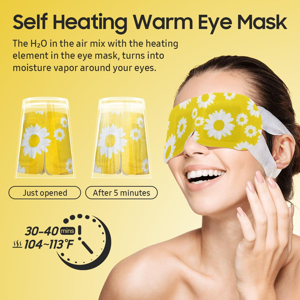 Steam Eye Mask, 20 Packs Heated Eye Mask, Self Heating Disposable SPA Warm Compress for Eyes (Lavender & Chamomile)